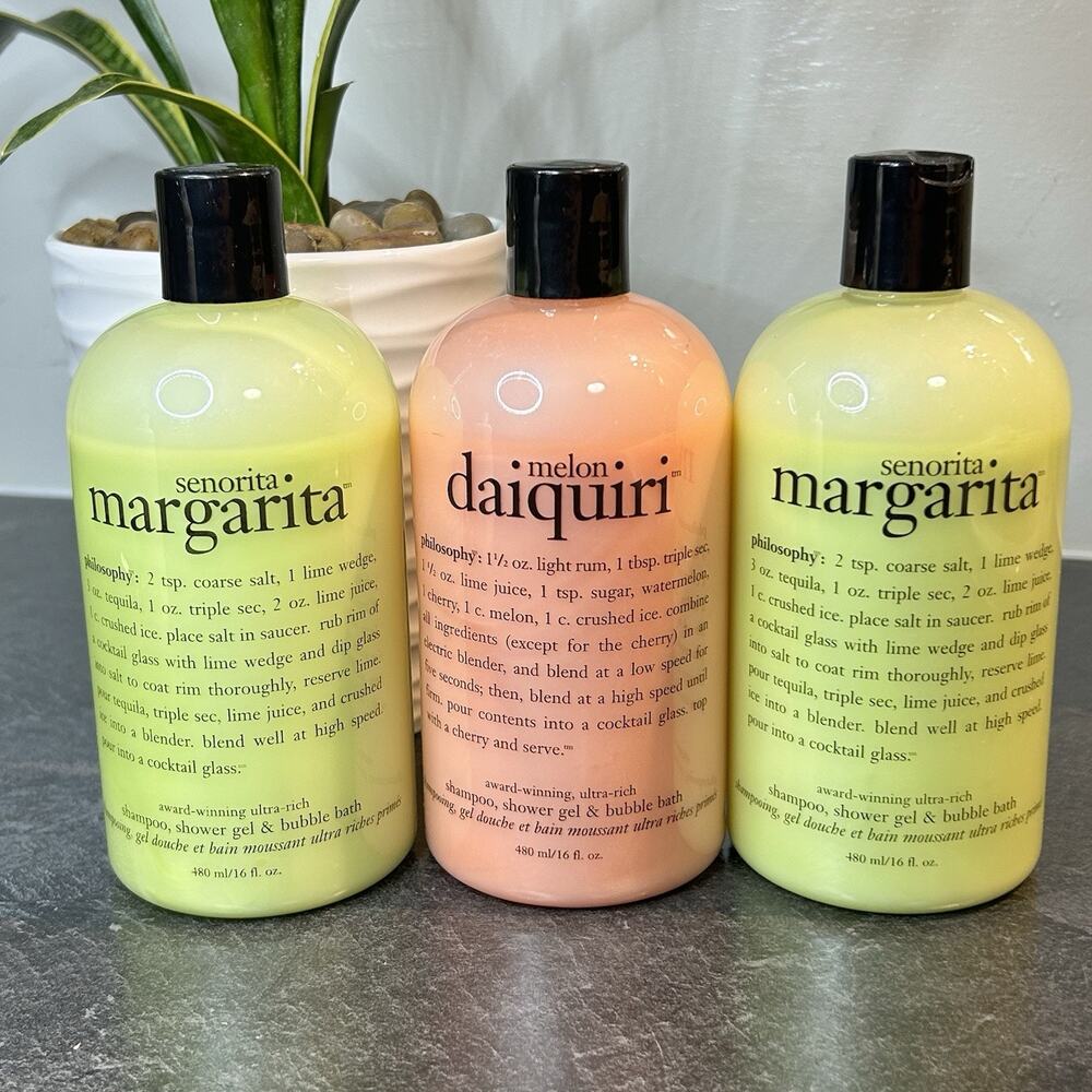 Philosophy Senorita Margarita & Melon Daiquiri Shampoo Shower Gel &‎ Bath 16 Oz